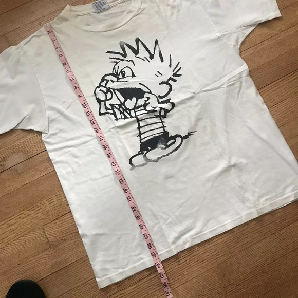 Vintage Calvin And Hobbes Attitude Nose Picker Large Print Tshirt XL 48 90s Vtg - Picture 8 of 10